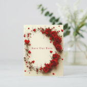 Rode Harten Valentijnsdag Trouwen Save The Date (Staand voorkant)