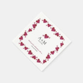 Rode harten van liefde bruiloft viering servet (Hoek)