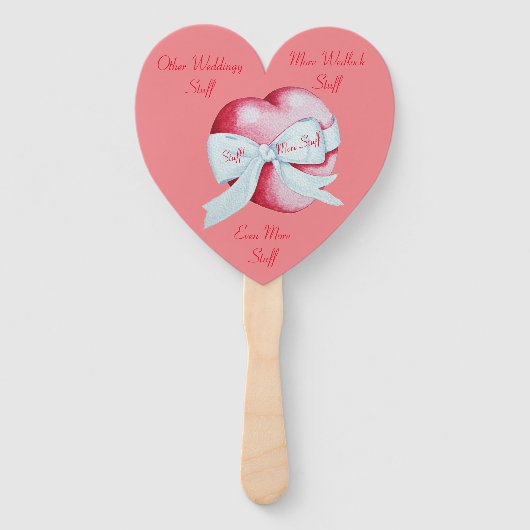 Rode harten vastgebonden met witte bogen voor de b handwaaier (Achterkant)