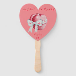 Rode harten vastgebonden met witte bogen voor de b handwaaier