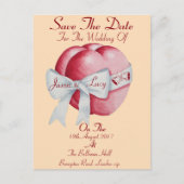 rode harten vastgebonden witte boeglint met uitzon aankondigingskaart (Voorkant)