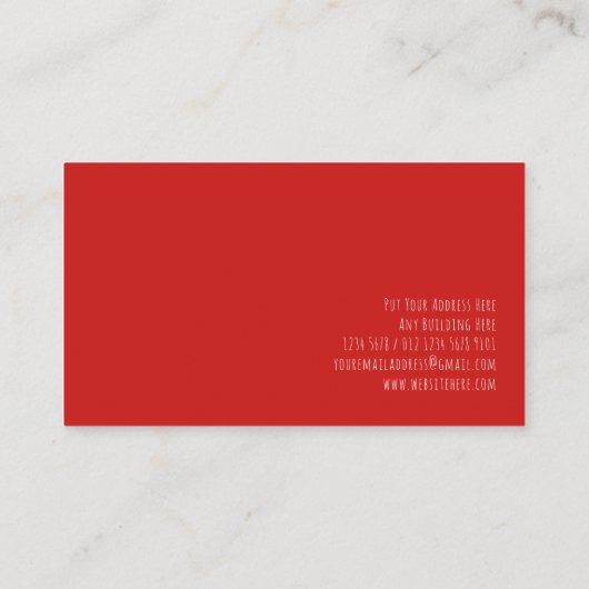 Rode harten visitekaartje (Achterkant)