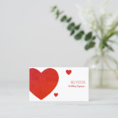 Rode harten visitekaartje (Staand voorkant)