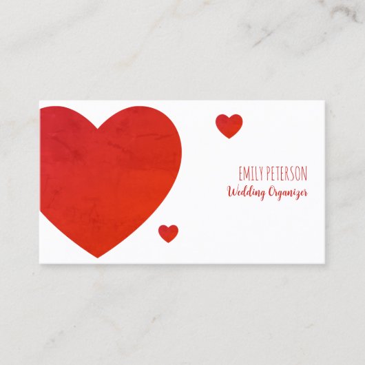 Rode harten visitekaartje (Voorkant)