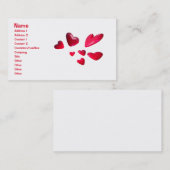 Rode harten visitekaartje (Voorkant / Achterkant)