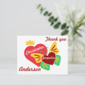 Rode harten, vlinder dank je wel briefkaart (Staand voorkant)