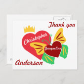 Rode harten, vlinder dank je wel briefkaart (Voorkant / Achterkant)