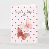 Rode Harten Vlinders Liefde Kaart (Voorkant)