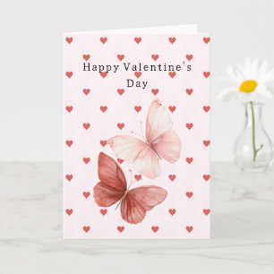 Rode Harten Vlinders Liefde Kaart