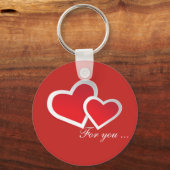 Rode harten voor jou ... Personaliseer knoop sleut Sleutelhanger (Voorkant)