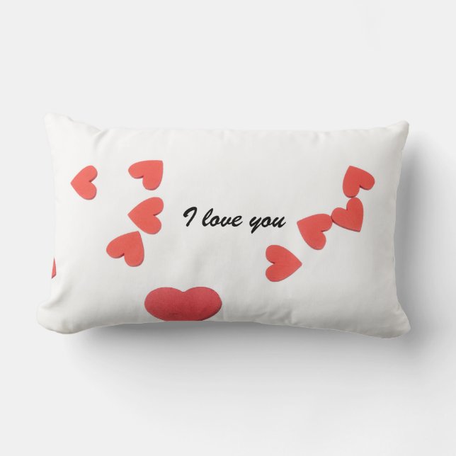 Rode harten voor liefde voor Valentijnsdag Ik hou  Kussen (Voorkant)