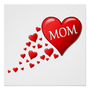 RODE HARTEN VOOR MOM POSTER