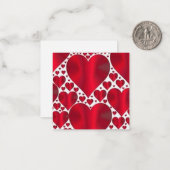 RODE HARTEN VOOR VALENTIJN DAG NOTITIEKAARTJE (Voorkant / Achterkant in situ)