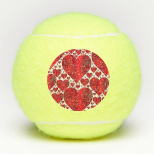 RODE HARTEN VOOR VALENTIJN DAG TENNISBALLEN