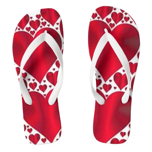 RODE HARTEN VOOR VALENTIJN TEENSLIPPERS (Voetbed)