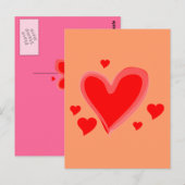 Rode Harten Vrede Liefde Lotsbestemming Briefkaart (Voorkant / Achterkant)