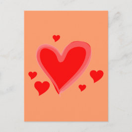 Rode Harten Vrede Liefde Lotsbestemming Briefkaart