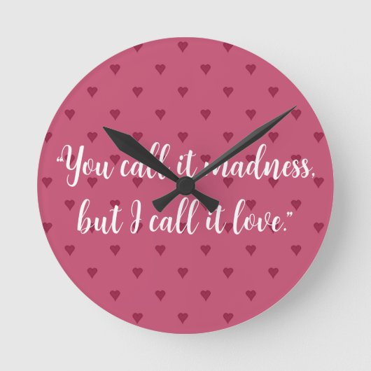 Rode harten wandklok (Voorkant)