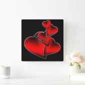 Rode harten wandklok (Huis)