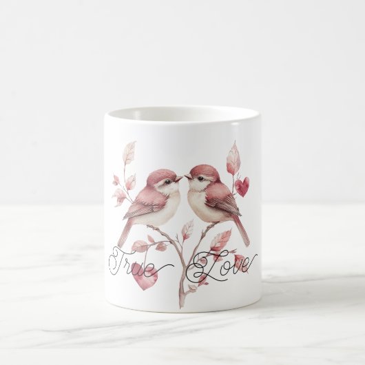 Rode Harten Ware Liefde Vogels Koffiemok (Center)