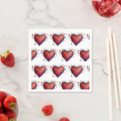 Rode harten Waterverf Harten Trouwservetten Servetten (Insitu)