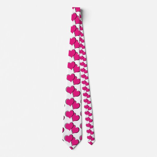 rode harten wit stropdas (Voorkant)