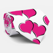 rode harten wit stropdas (Opgerold)