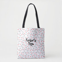Rode harten Witte Botten Tas