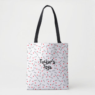 Rode harten Witte Botten Tas