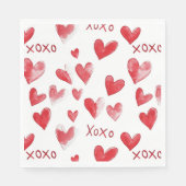Rode Harten XOXO Liefde Servet (Voorkant)