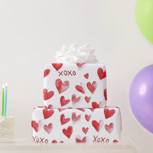 Rode Harten XOXO Valentijnsdag Cadeaupapier