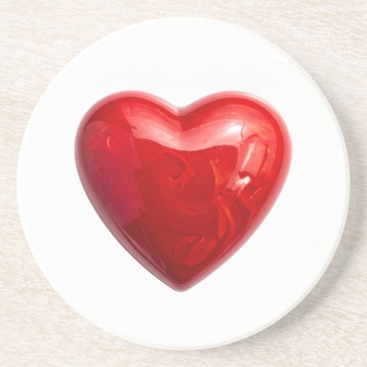 Rode harten zandsteen onderzetter (Voorkant)