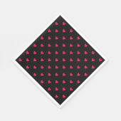 Rode harten zwart medium naadloos patroon servet (Hoek)