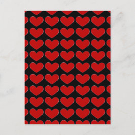 Rode harten Zwarte achtergrond Liefde Huwelijk Pos Briefkaart