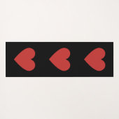 Rode harten zwarte achtergrond yogamat (Achterkant (horizontaal))