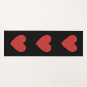 Rode harten zwarte achtergrond yogamat (Voorkant (horizontaal))