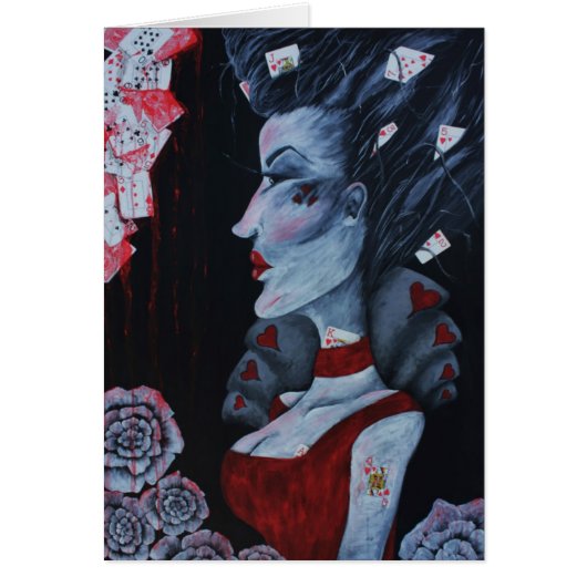 Rode Hartendame Alice Wonderland Fantasie Kunst (Voorkant)