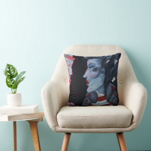 Rode Hartendame Alice Wonderland Fantasie Kunst Kussen