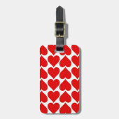 Rode hartenpatroon, romantisch, liefde bagagelabel (Voorkant verticaal)