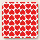 Rode hartenpatroon, romantisch, liefde bier onderzetter (Voorkant)