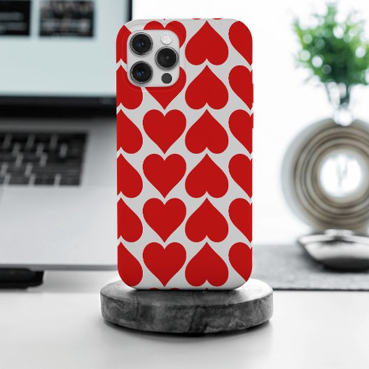 Rode hartenpatroon, romantisch, liefde iPhone hoesje