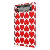 Rode hartenpatroon, romantisch, liefde mini klembord (Angled2)
