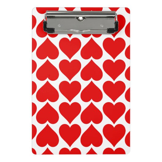 Rode hartenpatroon, romantisch, liefde mini klembord (Voorkant)