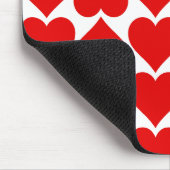 Rode hartenpatroon, romantisch, liefde muismat (Hoek)