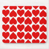 Rode hartenpatroon, romantisch, liefde muismat (Voorkant)