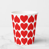 Rode hartenpatroon, romantisch, liefde papieren bekers (Voorkant)