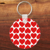 Rode hartenpatroon, romantisch, liefde sleutelhanger (Voorkant)