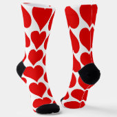 Rode hartenpatroon, romantisch, liefde sokken (Gebogen)
