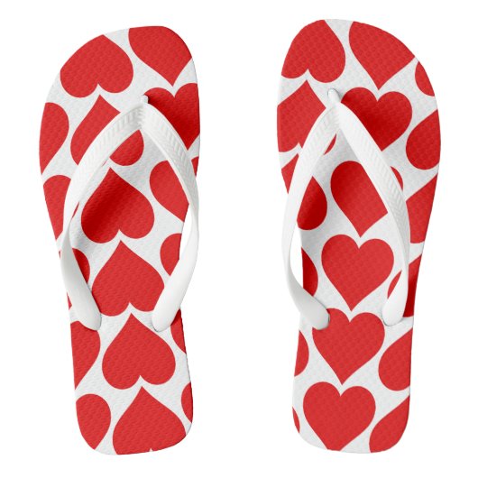 Rode hartenpatroon, romantisch, liefde teenslippers (Voetbed)