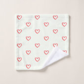 Rode hartenpatroon, schattig, liefde bad handdoek (Wasdoekje)